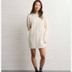 American Eagle Oversized Cable Knit Sweater Dress - XS